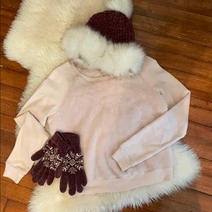 Hollister Fuzzy Pink Sweater